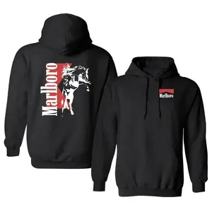 Vintage Marlboro Cowboy Hoodie, Boho Western Style, Unisex Graphic Pullover, Daily Comfort Cotton Menswear, Perfect Gift for Men spring fall menswear street punk style ramen hoodie quan kozy hoodie jersey hoodie