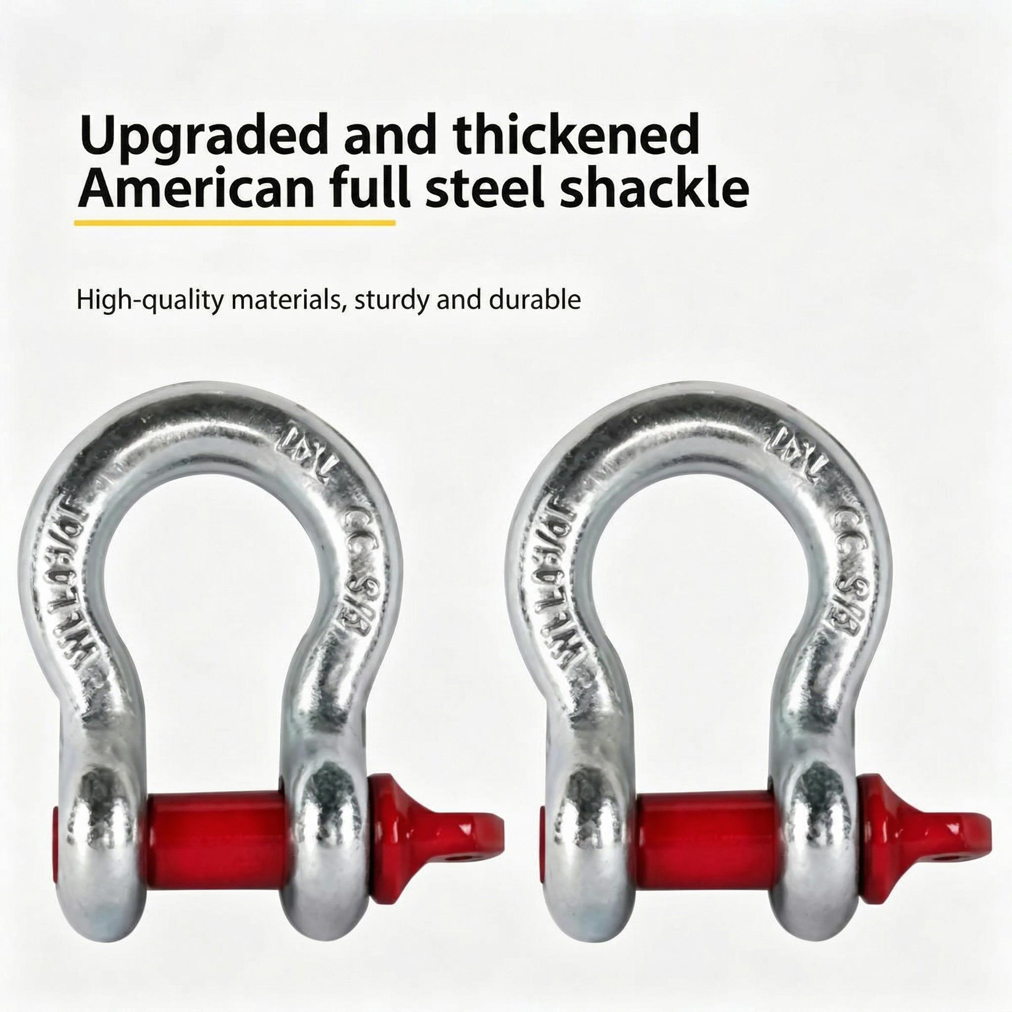 3 Ton 5M Heavy-Duty Tow Rope, Off-Road Recovery Tow Strap with D-Shackles, Emergency Towing Rope for Car/SUV/Truck