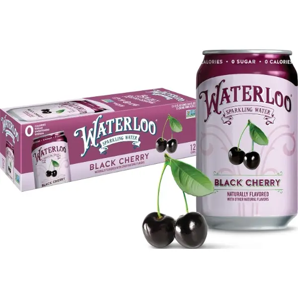 Sparkling Water, Black Cherry, 12 Fl Oz Cans (Pack of 12) | Naturally Flavored, Zero Calories and Zero Sugar or Sweeteners