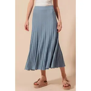 SO ME  A Line Knitted Sweater Midi Length Skirt