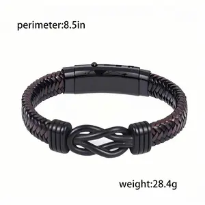 Men's leather bracelet, versatile magnetic design, jewelry gift for men's anniversary