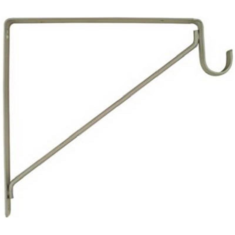 KEEN N224-428 Non-Adjustable Wood-Compatible Wall-Mounted Shelf Bracket Hardware, White Baked Enamel Finish, 1 Piece, 1.25 lbs, 12x10x1", Punched Holes, Closet Use
