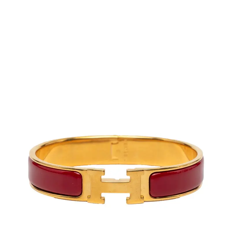 Pre-owned HERMÈS Gold-plated Small Leather Goods Hermes Click H PM Bracelet