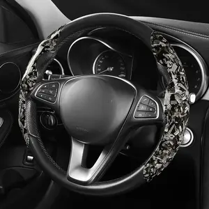 Car Steering Wheel Cover, Carbon Fiber Pattern Non-slip Car Steering Wheel Protector, Universal Car Interior Decoration Accessories for Women & Men, Automotive