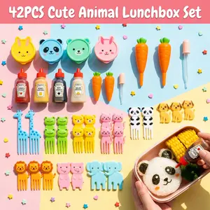 42pcs/Set Cute Lightweight Plastic Sauce Bottles - Kitchen Seasoning Utensils for Bento, Salad Dressing and Barbecue
