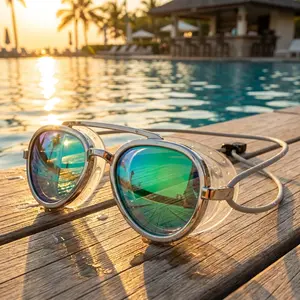 foryoupage Stylish Retro Adult Swim Goggles - Anti-Fog No Leaking, Ideal for Summer Swimming takini swimsuit
