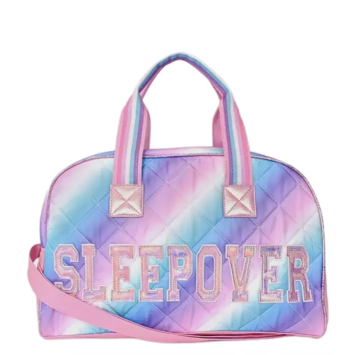 OMG pastel ombré duffle bag.  Sleepover duffle bag. Overnight bag. Gift for girls.