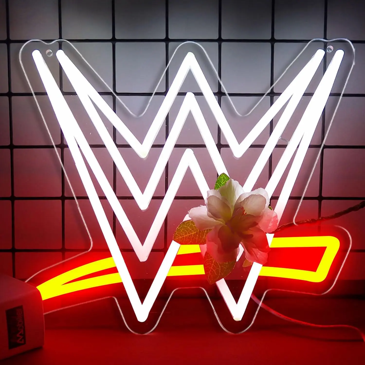Wrestling Neon Sign, LED Wrestling Neon Sign for Wall and Room Decor, USB Night Light for Game Bedroom Birthday Competition Party Gifts - Size：13*11.4inch (Red White)