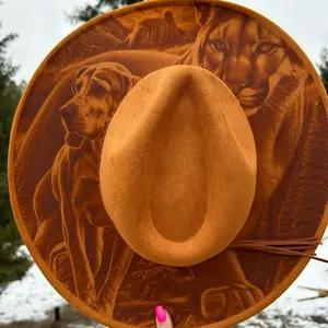 Hound Hunting Engraved Fedora