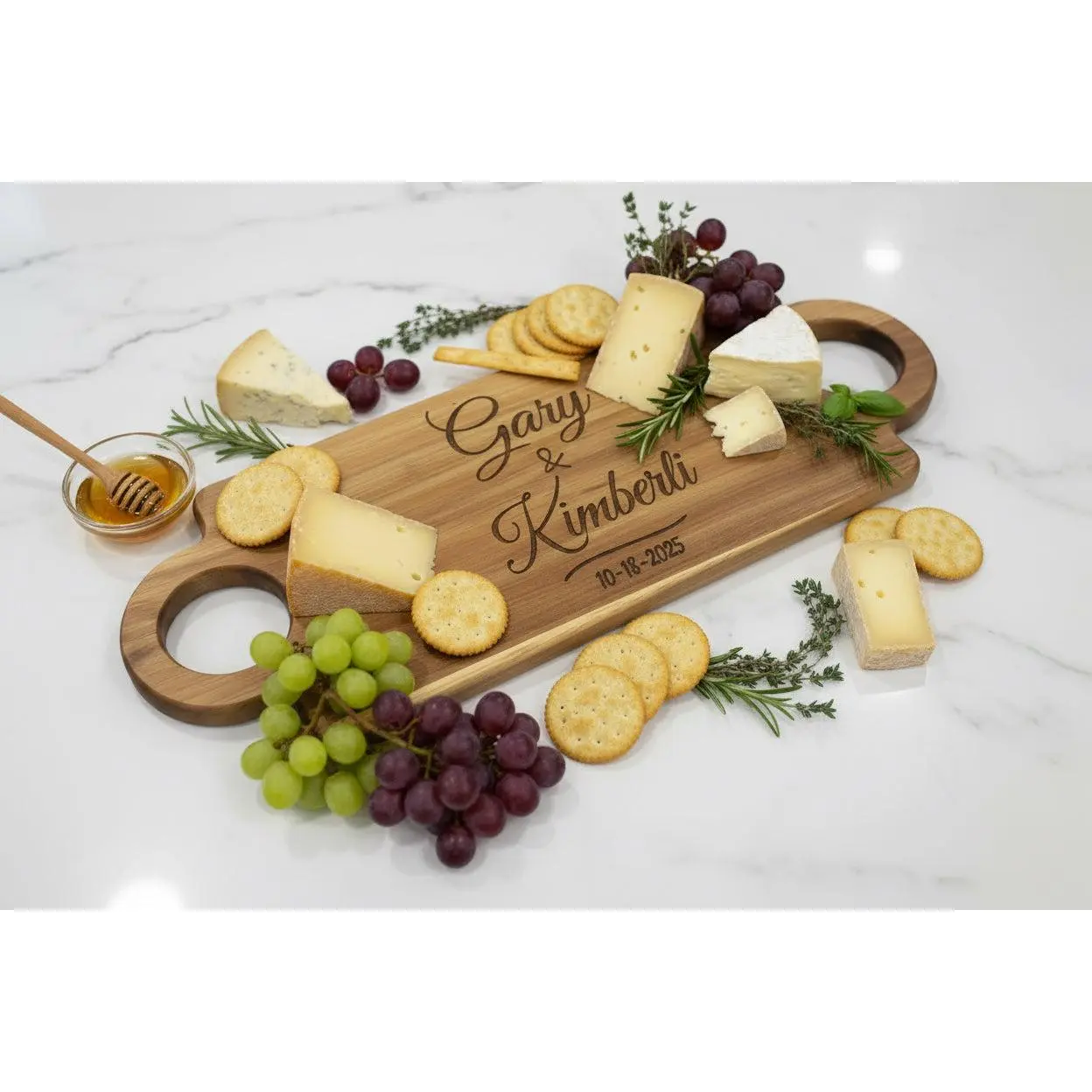 Personalized Laser Engraved Acacia Charcuterie Board