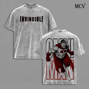 Omni Man Invincible Graphic Tee Vintage Washed Shirt Unisex Streetwear Superhero Anime Shirt Omni Man Design Invincible Comic T Shirt Gift for Fans