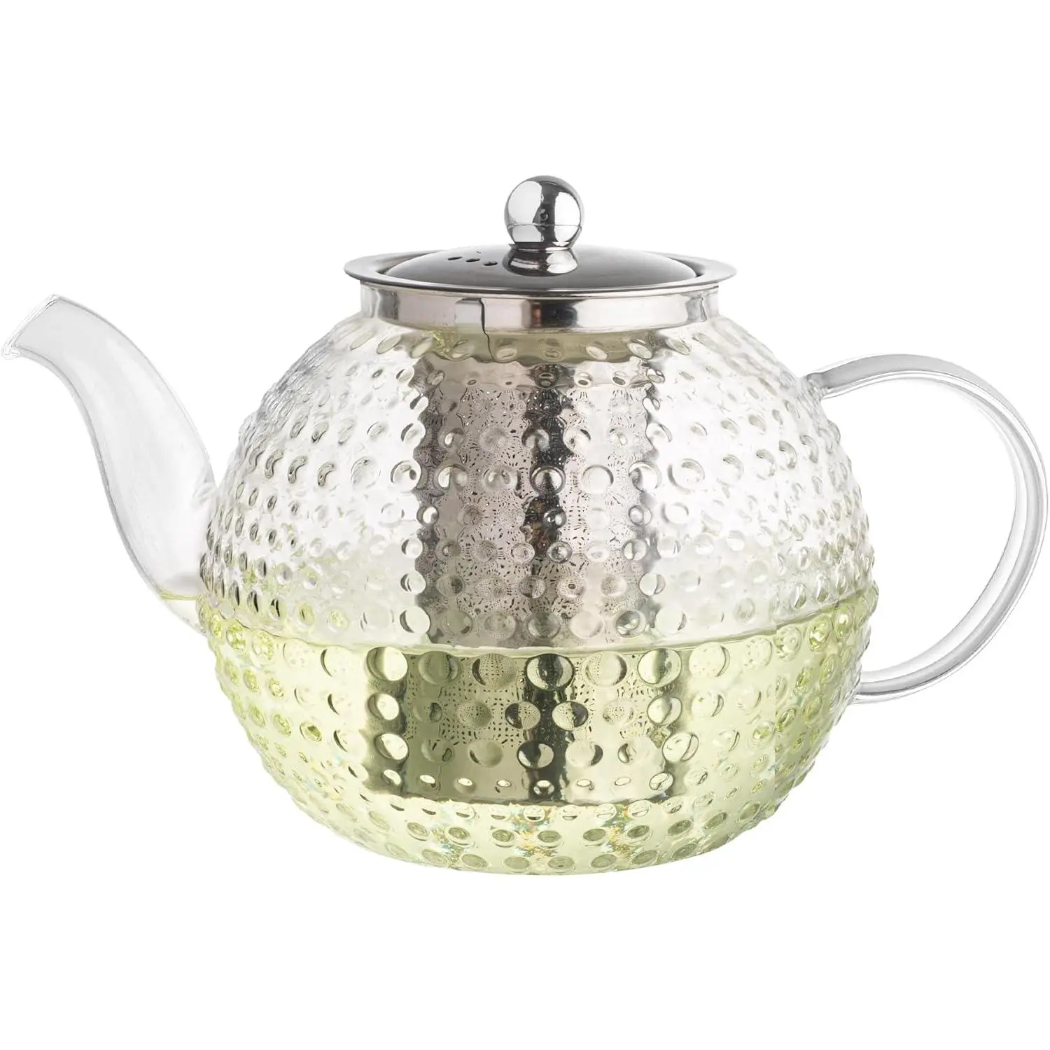 Amzcku Glass Teapot with Removable Infuser,50oz/1500ml Glass Tea Pot  Large Borosilicate Tea Steeper Kettle with Loose Leaf Tea Strainer For Flower Blooming Tea