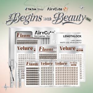 AiryCute Trending Brown Lash Collection | Dark & Light Brown Velure Flaunt | Flawless for Fair/Dark Hair | Reusable, Lightweight & amazing brown Flora Brown Venus Natural Daily, Volumn Style | Beginner-Friendly | DIY Lashes