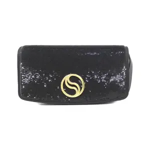 Pre-owned Stella McCartney Vegan Leather Small Leather Goods S WAVE Sequin Shoulder Wallet
