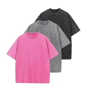 Men's Cotton T-Shirts Oversized Half Short Sleeves Casual Loose Soild Streetwear Tops, Unisex Retro Street T-Shirts, Loose Fit Acid Washed.