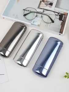 Pure Aluminum Fireproof Glasses Case, Lightweight Anti-Pressure Glass Storage Box, High-Quality Molded Velvet Lining Protects Lens, Sunglasses Holder