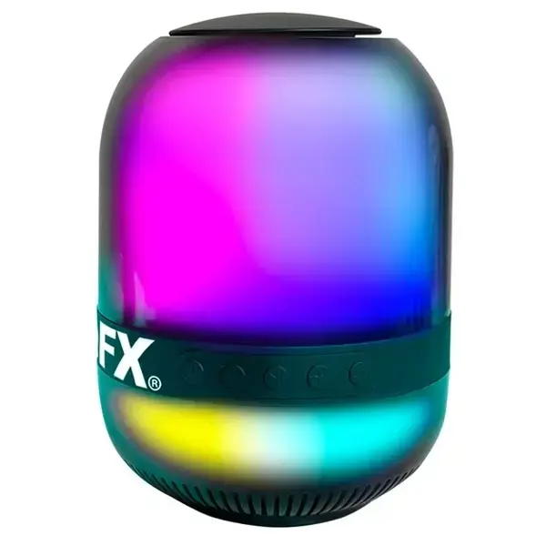 Portable Bluetooth Speaker w/ LED Party Lights and FM Radio -Black