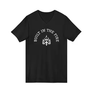 Built in the Fire tee | Cross and Flame Graphic Shirt