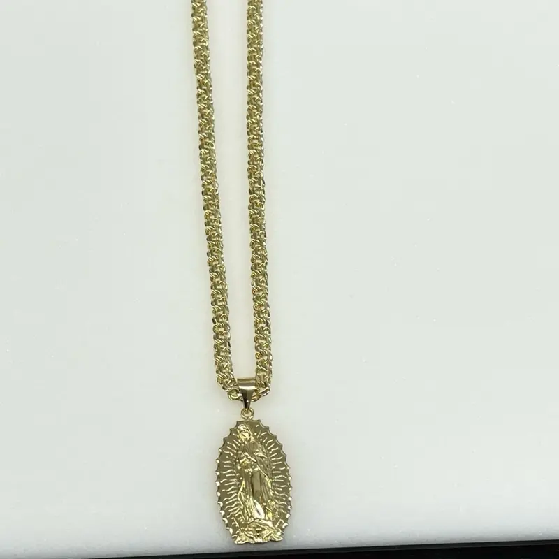 High quality virgen de Guadalupe chino link chain durable jewelry