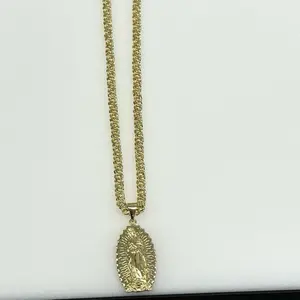 High quality virgen de Guadalupe chino link chain durable jewelry
