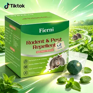 Fierni Natural Peppermint Oil Rodent Deterrent Balls 12 Pack, Gentle Plant Formula for Home Garage Attic Indoor & Outdoor Use, Safe for Pets and Household Members