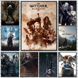 T-The W-Witcher-ED Poster Waterproof HD Wall Sticker | Self-Adhesive Decorative Art Poster | Fade-Resistant Scratch-Proof for Long-Term Use | Easy to Apply and Clean | for Home Office Bedroom Living Room Kitchen Decor | Gift Idea