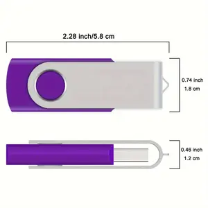 10pcs 64GB/32GB/16GB/8GB/4GB USB 2.0 Flash Drives Bulk Pack Swivel Memory Stick USB Thumb Drive Pen Drive Jump Drive USB Stick Photo Stick U Disk With Led Indicator For Computer Laptop, Purple/Yellow