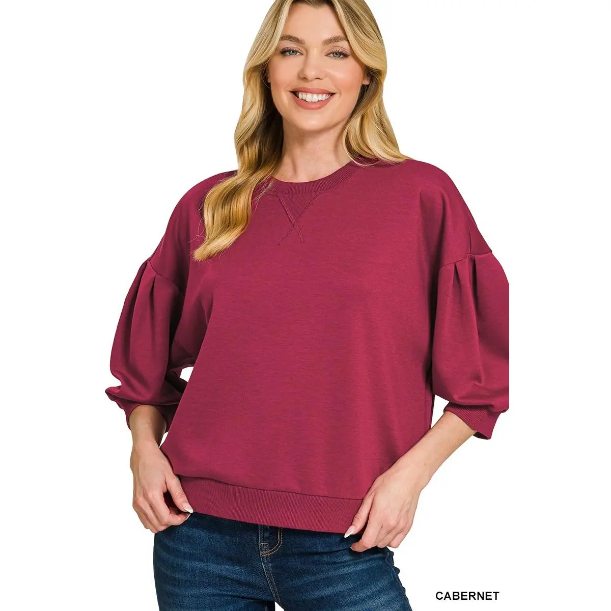 Zenana Scuba Dolman Sleeve Sweatshirt