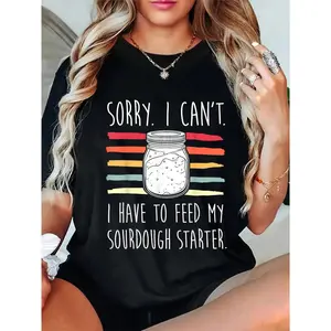 GGOR 100% Cotton Funny Sourdough Bread Baker T-Shirt