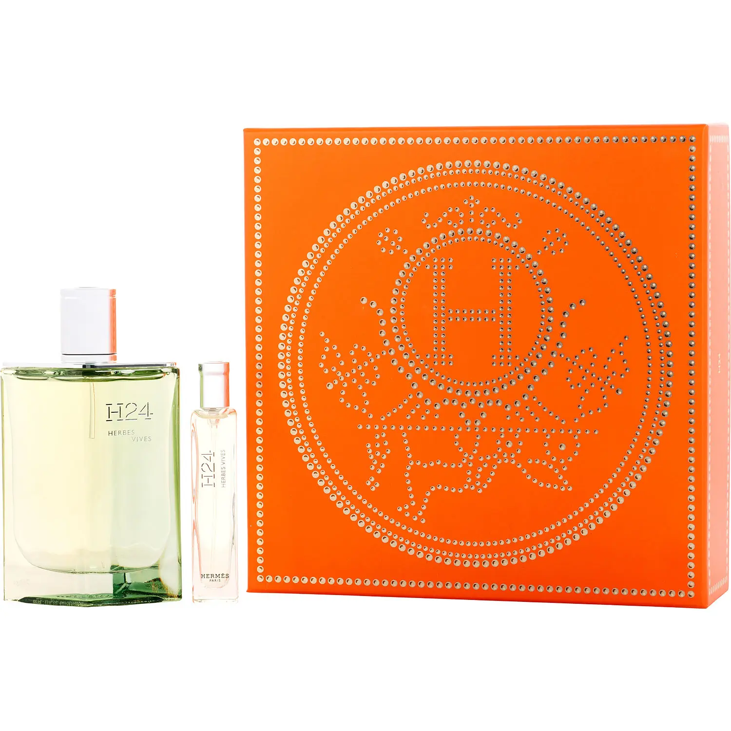 Hermes H24 Herbes Vives Set-Eau De Parfum Spray Refillable 3.4 Oz & Eau De Parfum Spray 0.5 Oz For Men