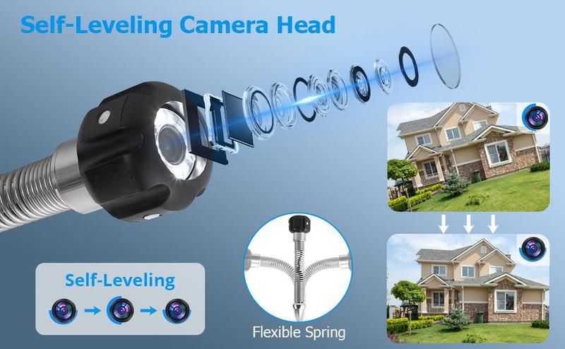 GARVEE Sewer Camera with Locator,300 FT 9" Screen,Pipeline Inspection Camera w/DVR Function & Snake Cable, Waterproof IP68 Borescope with LED Lights,Self-Leveling, Marked Cable