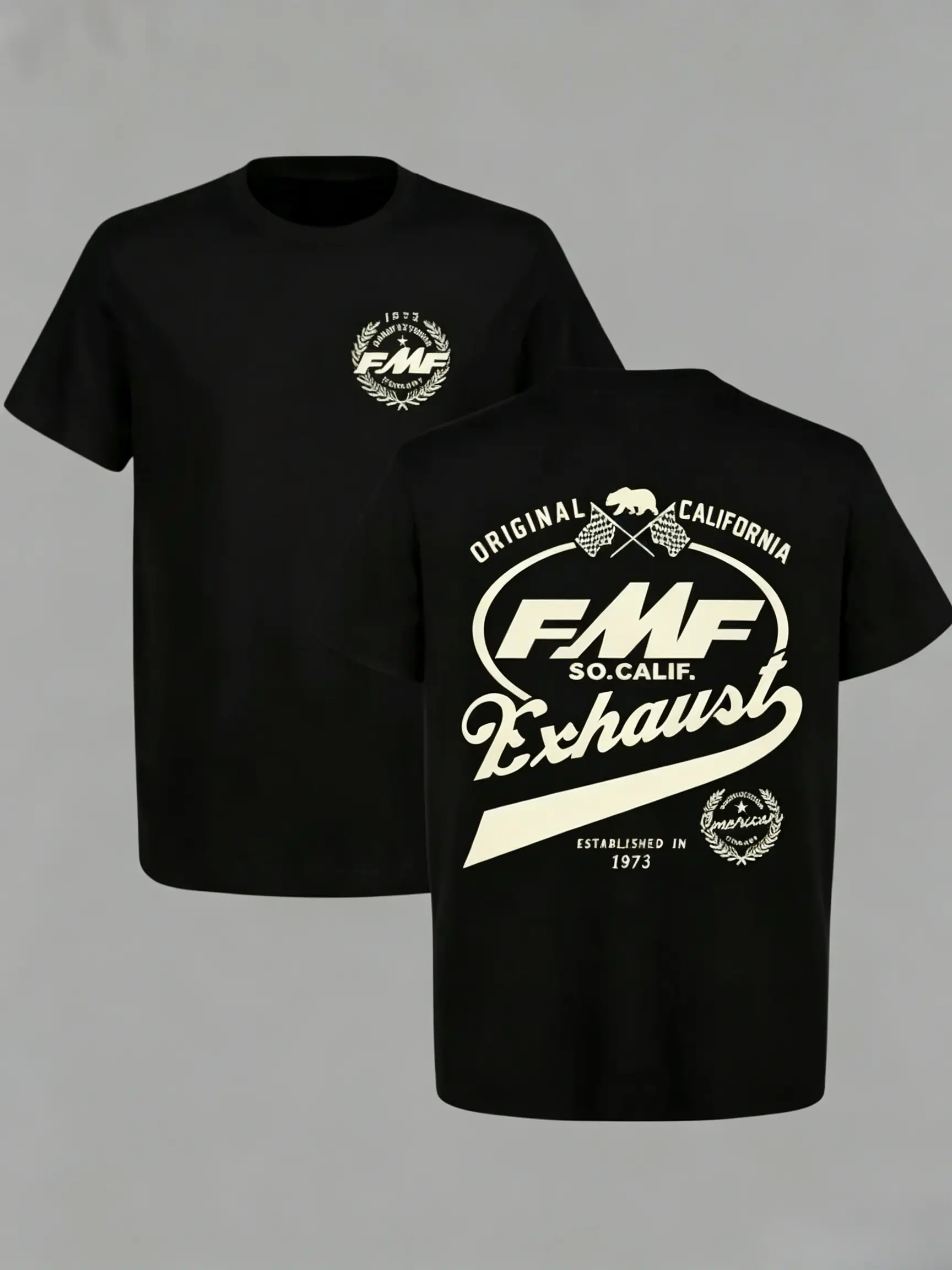 180g[100%cotton]TikTok Shop Deals FMF Racing Fuel 1973 Graphic Tee (Viral) summer outfits vintage motocross street style printed top