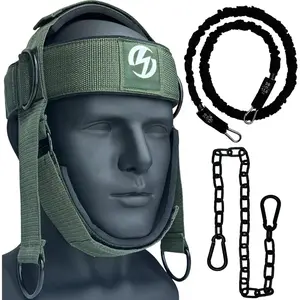 Harness for Increases  Core Strength -  Exerciser with 30" Heavy Duty Steel Chain for Safely Lifting Weights Up to 280 lbs Green