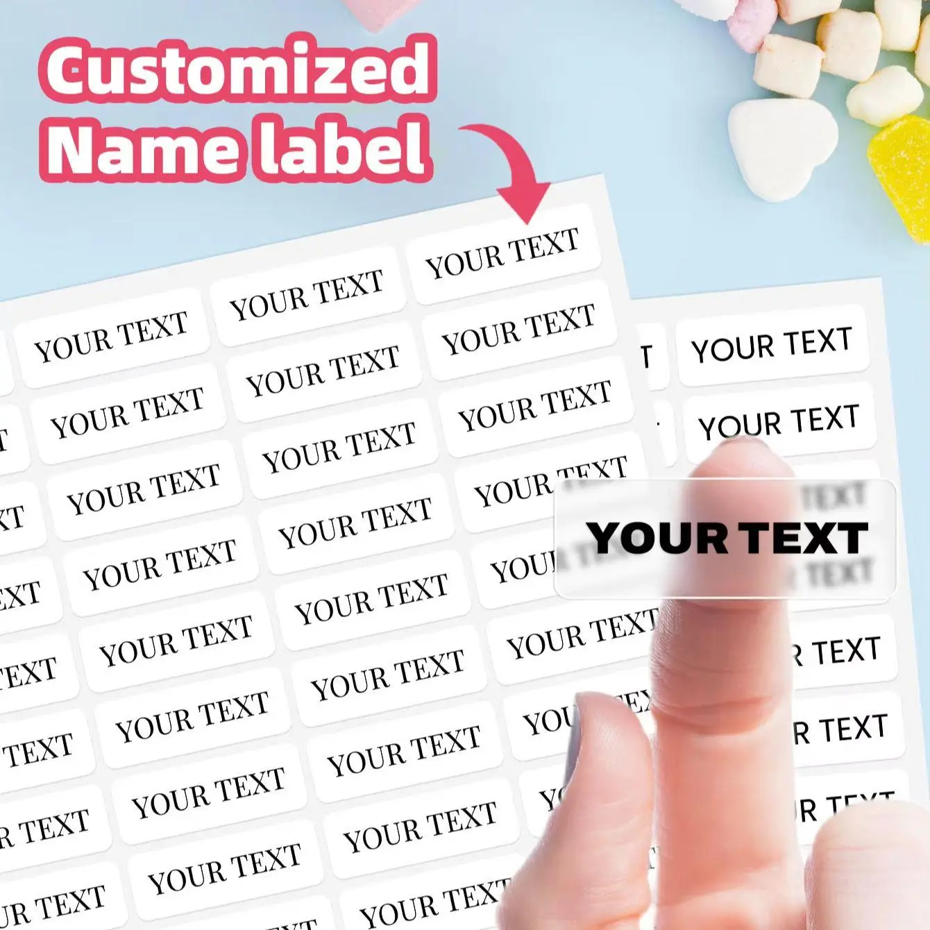 1-400PCS Custom Name Stickers Personalized Waterproof Labels for Office, Folders, Notebooks, Planners, Lockers & Skateboards