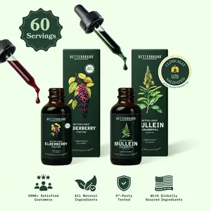 Betterbrand Mullein & Elderberry Tincture Wellness Bundle | Cough and Cold Season Defense All Natural Supplement Chlorophyll Capsules Dietary Fitness