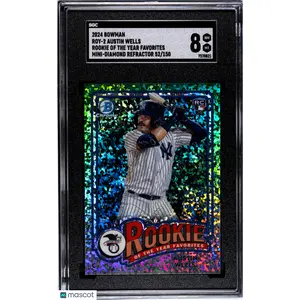 2024 Bowman Austin Wells #ROY-2 Roy Favorites Mini Diamond Refractor SGC 8