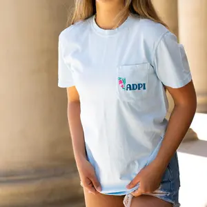 Alpha Delta Pi Boho Floral T-Shirt - ADPI - Chambray