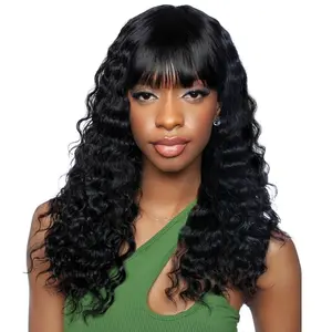 Mane Trill Brazilian Virgin Remy 100% Unprocessed Human Hair Full Wig - TRM119 LOOSE CRIMP FULL BANG 22"