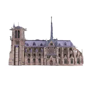 Piececool Diy Notre-Dame de Paris Fridge Magnet 3Dmetal puzzle Creative Magnetic Sticker, Kitchen Fridge Magnet for Home