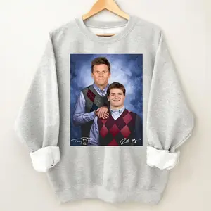 Tom Brady Drake Maye Signature Step Brothers Football T-Shirt, Game Day Shirts, New England Football Tee