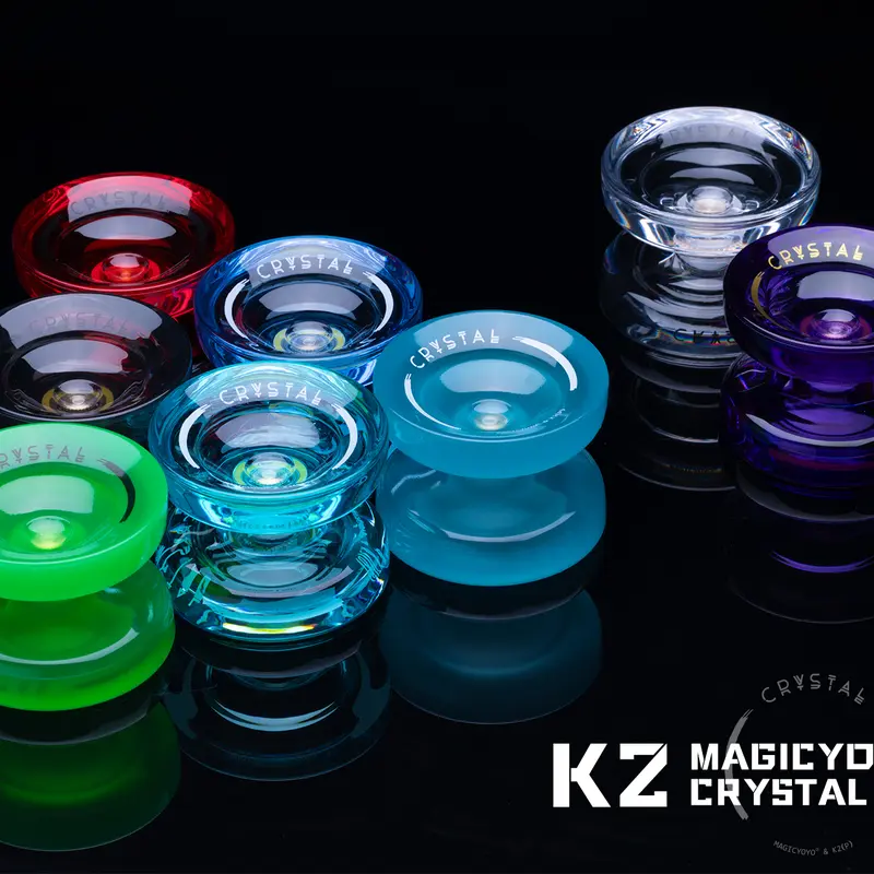 MAGICYOYO K2 Crystal Durable PC Plastic Yo-Yo - Dual-Purpose Responsive/Unresponsive Professional Toy for Ages 12+ Unisex Beginners, with 1 Removal Tool, 12 Strings, Storage Bag, Extra Bearing, Fluorescent Glow to Enhance Coordination
