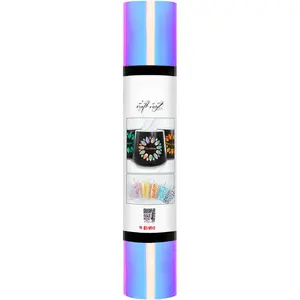 Holographic Chrome Craft Vinyl 12" x 60", Opal White - Permanent Adhesive Vinyl, Indoor & Outdoor Vinyl, , Scrapbooking, Easy Cut & Weed for DIY Crafts, Party Decor,  Decals