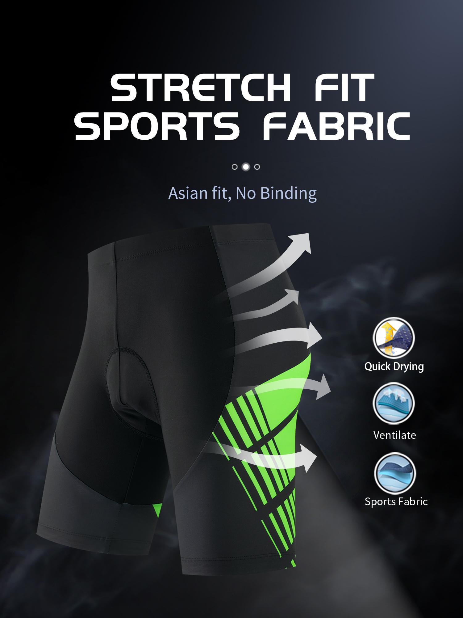 1-pack men’s 4D breathable quick-dry anti-curl cycling shorts with thickened padding—road and mountain bike outdoor sports style