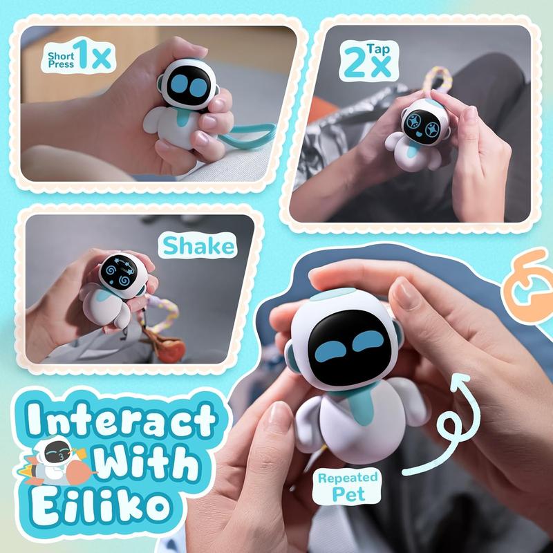 Energize Lab, Eiliko Aquamarine - Your Tiny AI Charm Robot That Matches Every Daily Outfit, Fun Electronic Pendant Toys, for Couples and Best Friends.