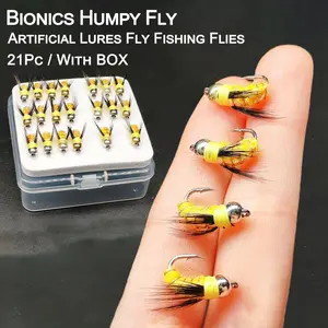Fly Fishing Flies 21Pcs/Box Fly Fishing Bait Artificial Wet Flies Bait for Flishing Trout/Bass Artificial Nymphs Bait Fish Bait