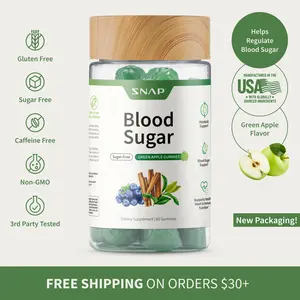 Snap Supplements - Blood Sugar Gummies - Natural Supplement -  Green Apple Flavor