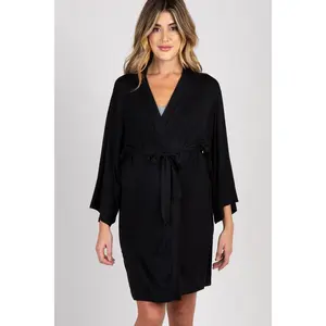 PinkBlush Black Delivery/Nursing Maternity Robe