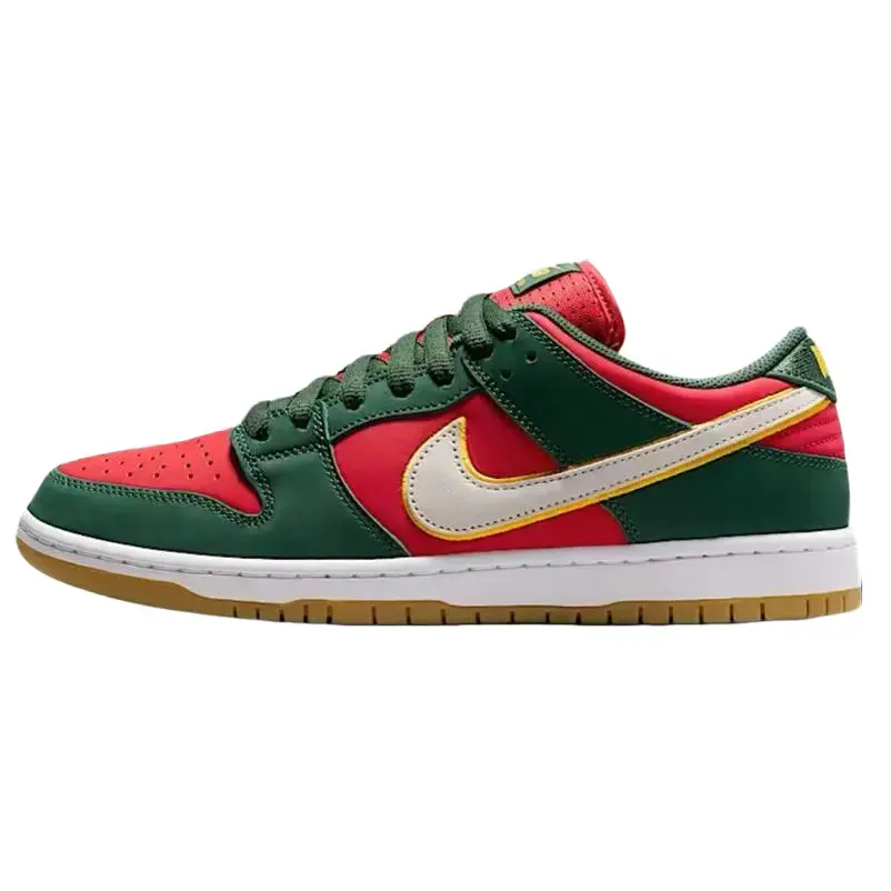 Nike Dunk Low Premium SB 'Seattle Supersonics' Men's - Green Yellow White Colorway for Skateboarding & Everyday Wear