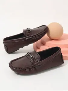 Classic British Style Unisex Kids' Casual Round Toe Slip-On Loafers, Soft Sole Shoes for Spring & Autumn, Comfortable One-Piece Design, Slip On Flats, Spring Footwear