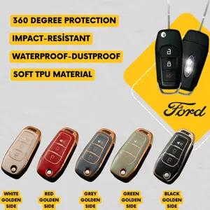 FORD 3-Button Flip Key Fob Cover for F-Series, Maverick, Transit Van